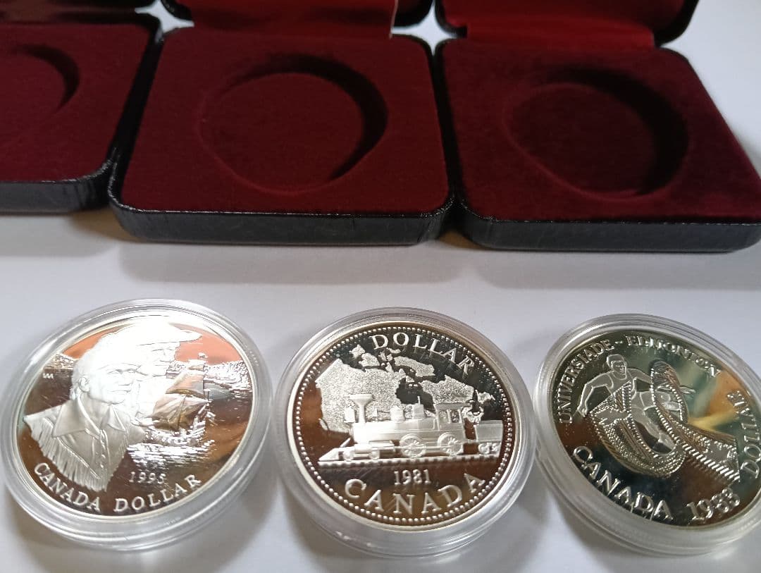 ブリリアント・サーキュレット仕上げ・カナダ歴史記念銀貨３セット