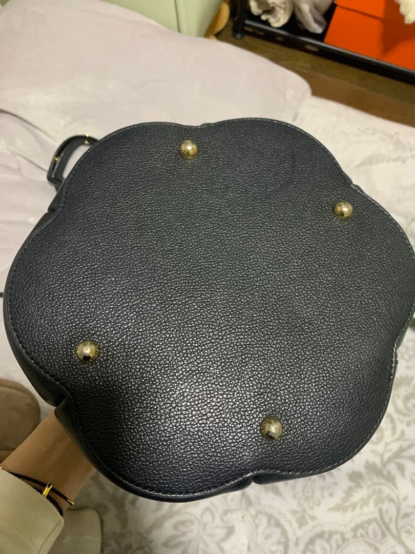 POLENE 黒 バケツ型 ショルダーバッグ