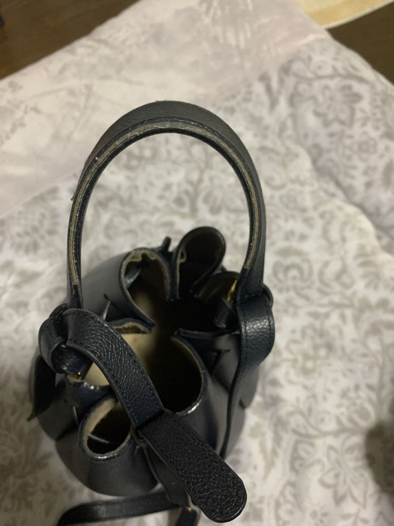 POLENE 黒 バケツ型 ショルダーバッグ