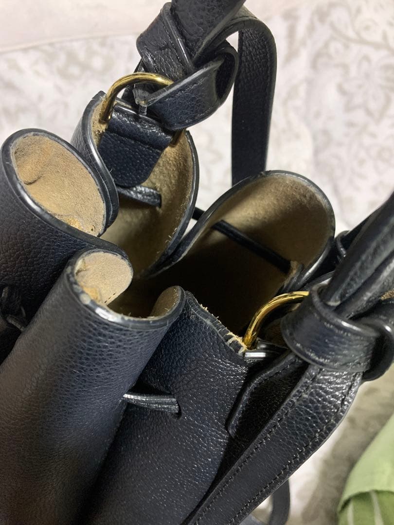 POLENE 黒 バケツ型 ショルダーバッグ