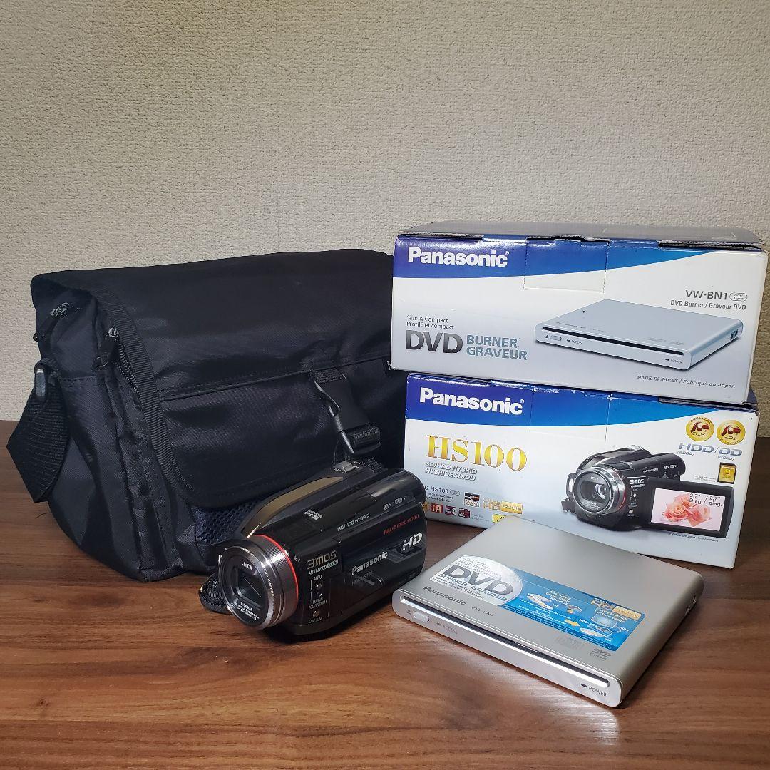 新品未使用PanasonicHDC-HS100 DVDバーナー、カメラバック付