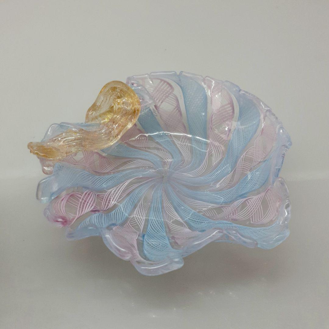 MURANO ムラノ 金彩 レース 木葉 モチーフ 皿