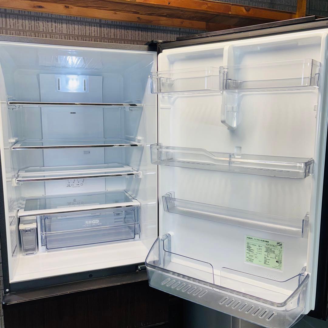 AQUA 375L 冷蔵庫 おしゃれ木目調 大容量 20年製【地域限定配送無料】