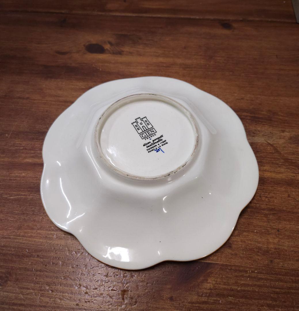 フランスアンティーク Gien ジアン フォンドブルー ルネッサンス プレート