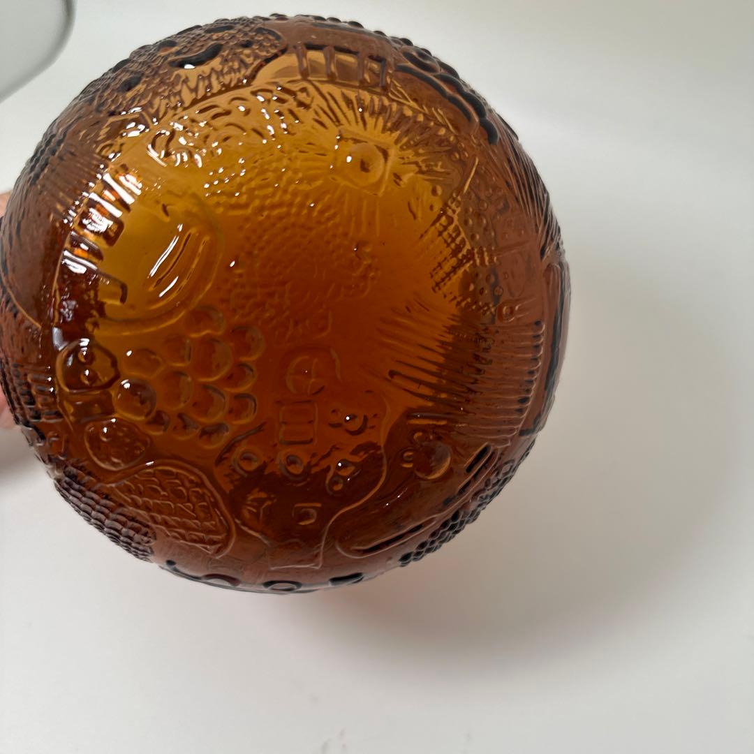 廃盤　レア オイバトイッカ　ファウナ　花瓶　器　ガラス　16cm ブラウン