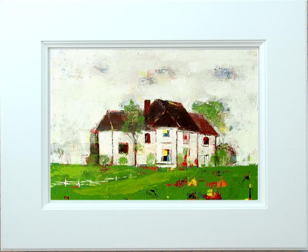 油絵 菅家令子 絵 絵画 インテリア 額付(白) uF6-062203 風景