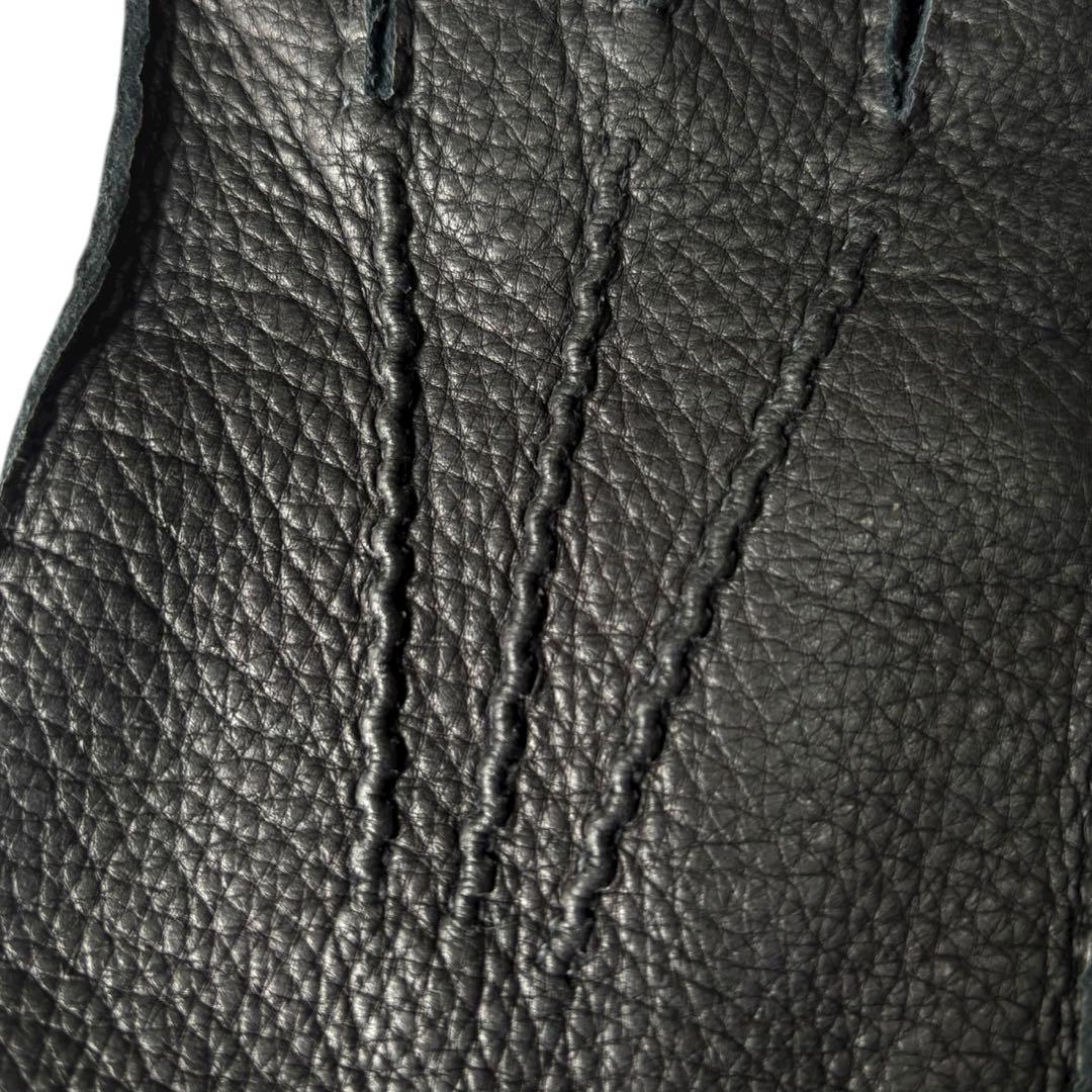 PRADA カシミヤ×レザー グローブ ブラック