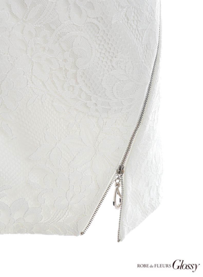 Robe de Fleurs Glossy ワンショルダードレス