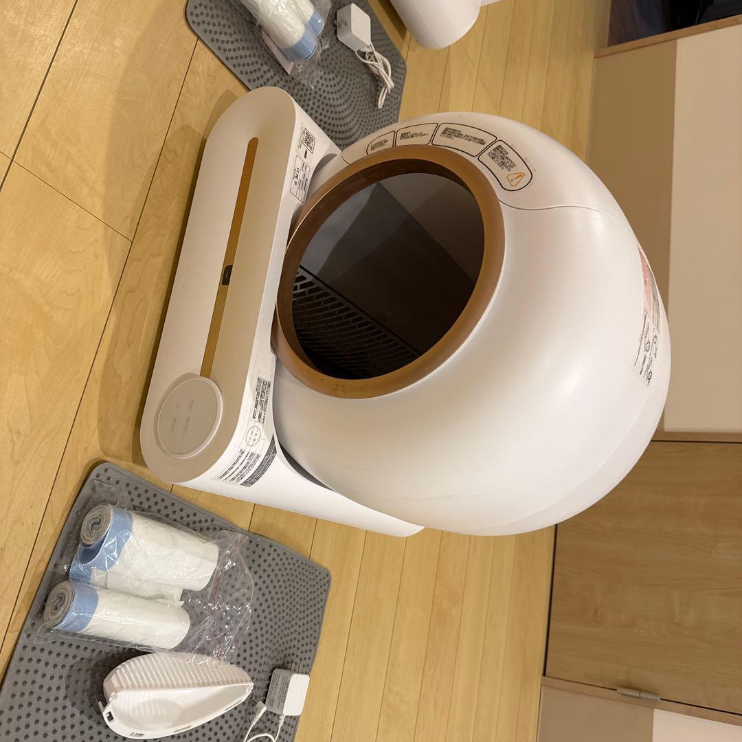 自動猫用トイレ ホワイト ドーム型　　説明書あり