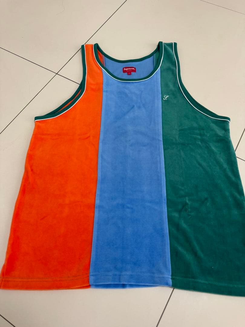 未使用品　シュプリーム タオル地タンクトップ オレンジ 青 緑
