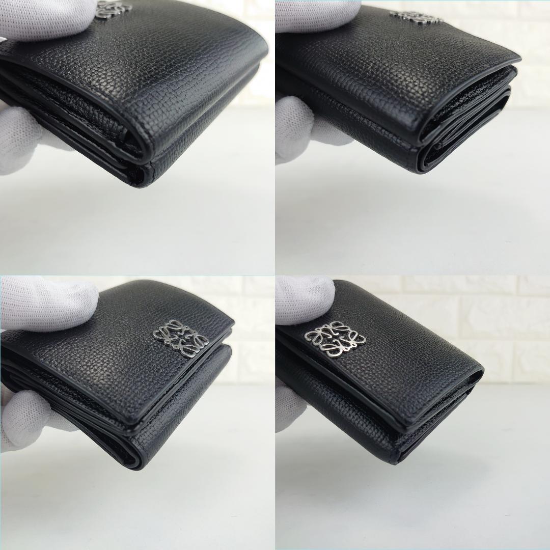 【美品】ロエベ　アナグラム　トライフォールド　Wホック　三つ折り財布　1202