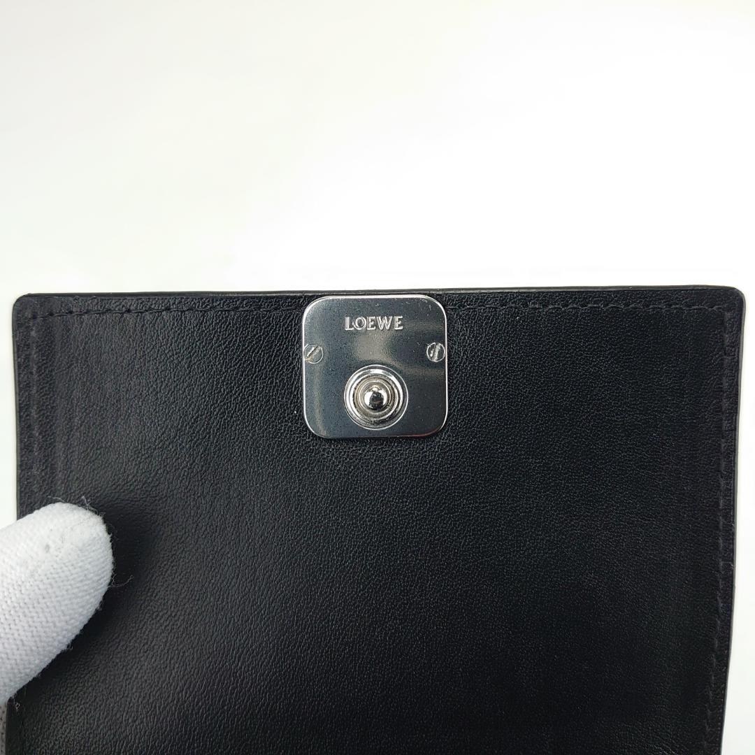 【美品】ロエベ　アナグラム　トライフォールド　Wホック　三つ折り財布　1202