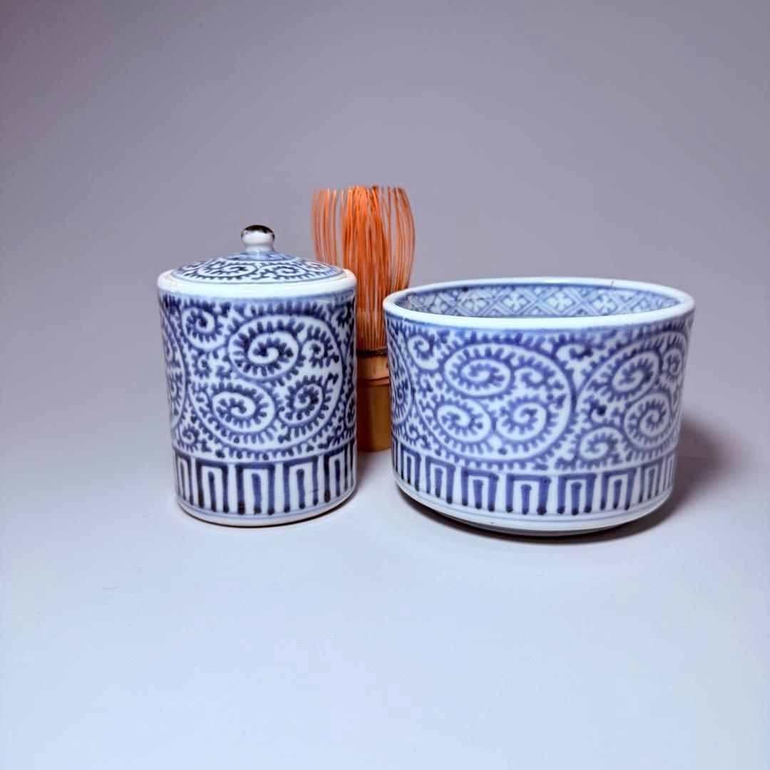 古伊万里　極上品　染付蛸唐草文様火入れ　灰入れ　江戸期　骨董　古美術コレクション