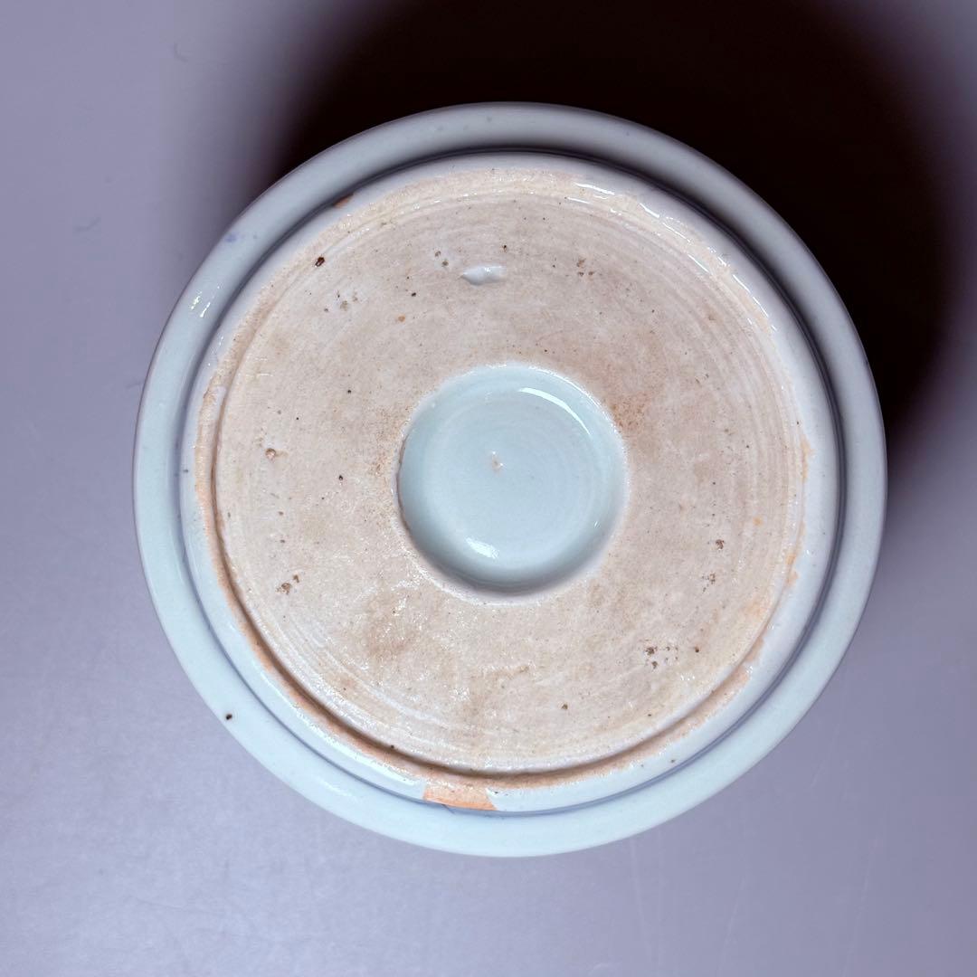 古伊万里　極上品　染付蛸唐草文様火入れ　灰入れ　江戸期　骨董　古美術コレクション