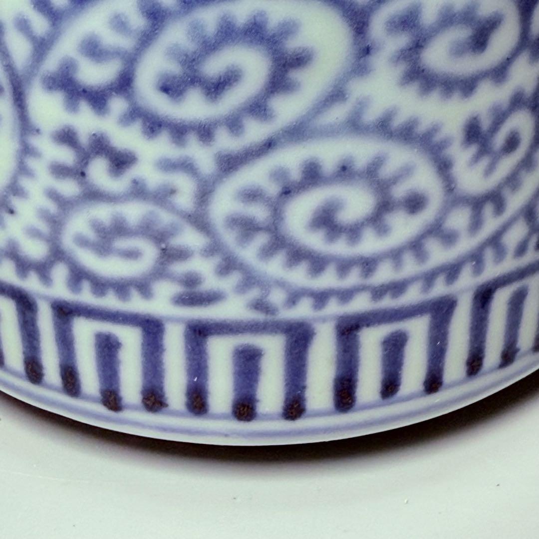 古伊万里　極上品　染付蛸唐草文様火入れ　灰入れ　江戸期　骨董　古美術コレクション