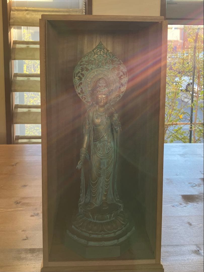 大仏師 松久宗琳(マツヒサ ソウリン)作 瑠璃観音　ブロンズ製 共箱