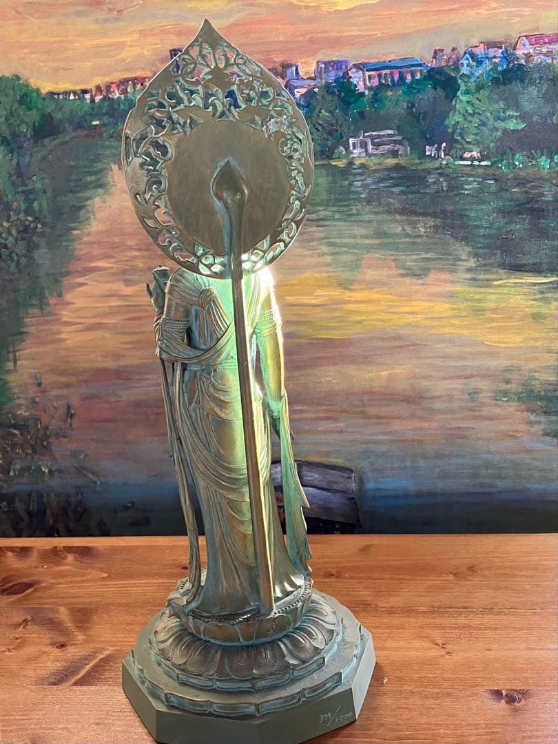 大仏師 松久宗琳(マツヒサ ソウリン)作 瑠璃観音　ブロンズ製 共箱