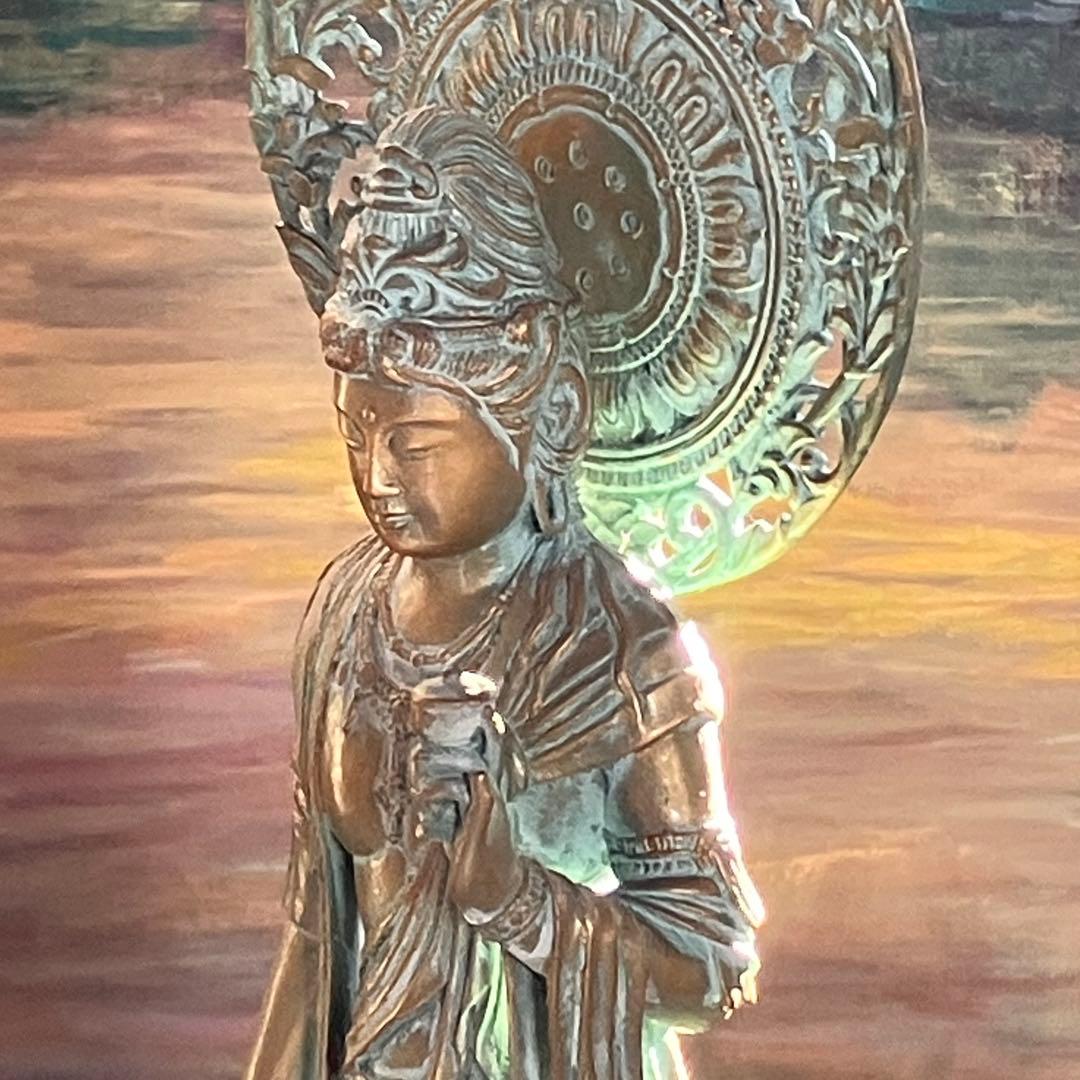 大仏師 松久宗琳(マツヒサ ソウリン)作 瑠璃観音　ブロンズ製 共箱