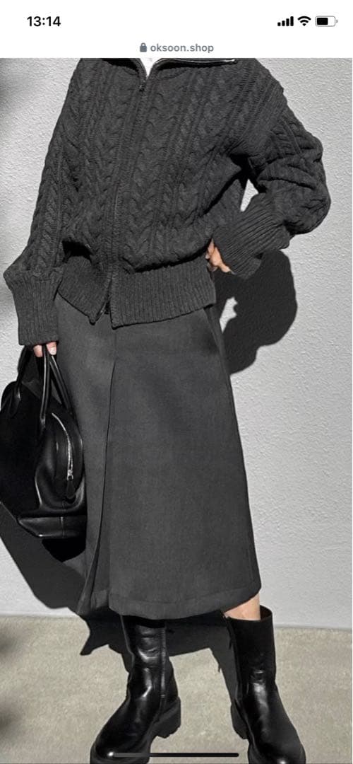 ok:soon ボックスプリーツスカート新品未使用タグ付き　サイズ２　お値下げ‼️