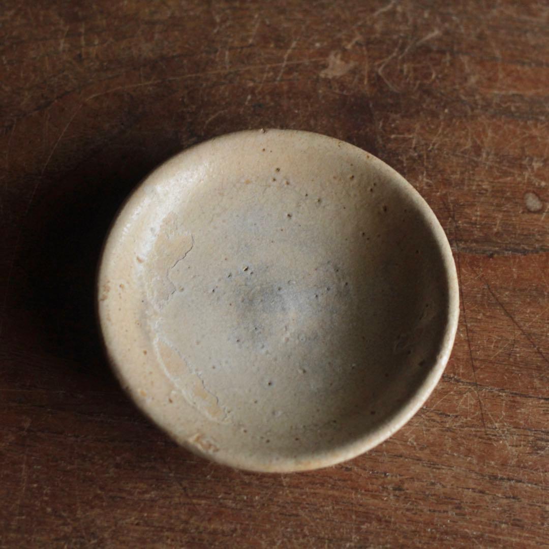 美濃 灰釉 小皿 No. 2 江戸後期頃 古美術 古道具 アンティーク