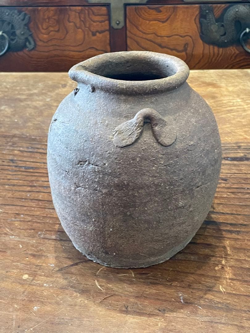 【青海】越前お歯黒壷 六古窯の一つ　室町時代から、江戸時代