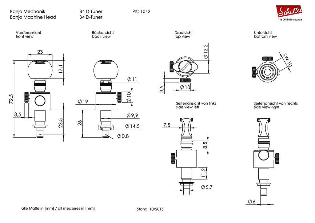 弦楽器 Schaller Banjo D-Tuner GO (shaft6.0)