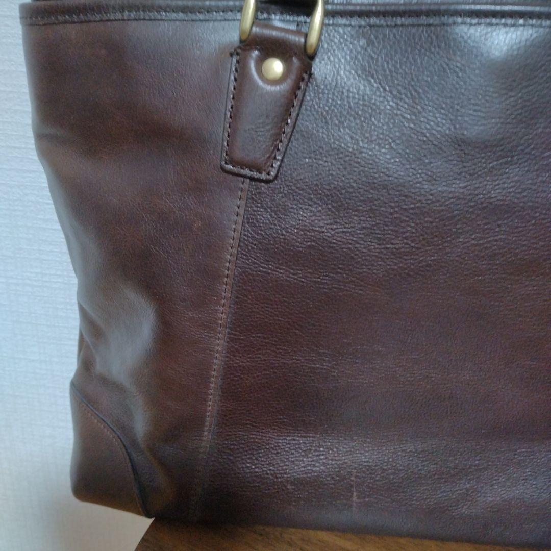 豊岡鞄　ダークブラウン レザー ビジネスバッグ
