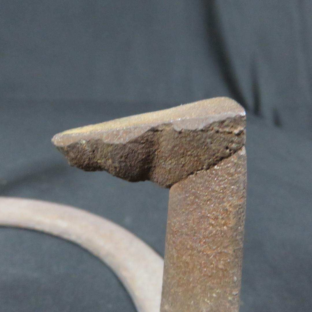 風炉 五徳 茶道具 茶器 炉 鬼爪 唐銅 唐鋼 面取風炉 木箱