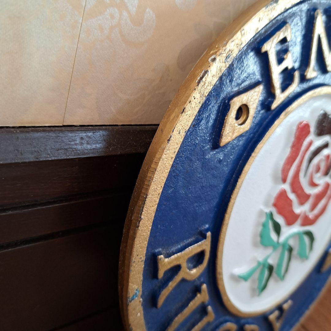 アンティーク雑貨 England rugby cast iron plaque
