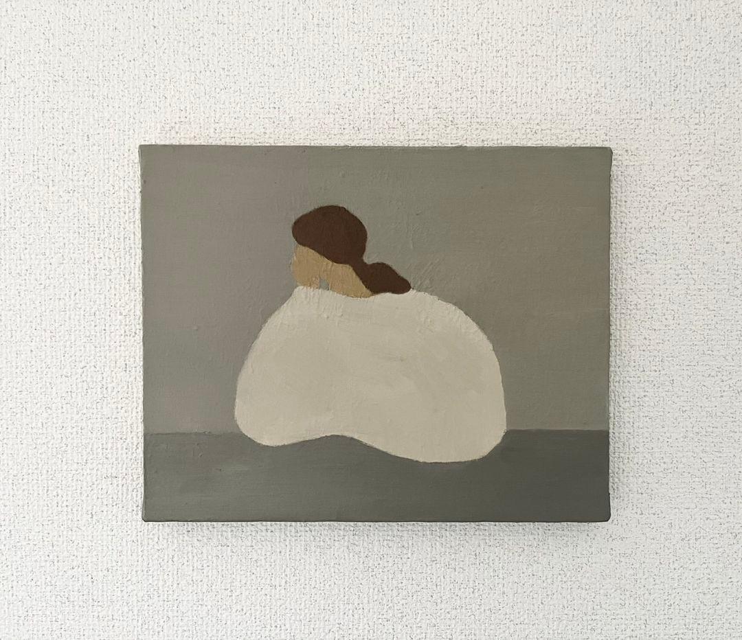 油彩画　１人で考える