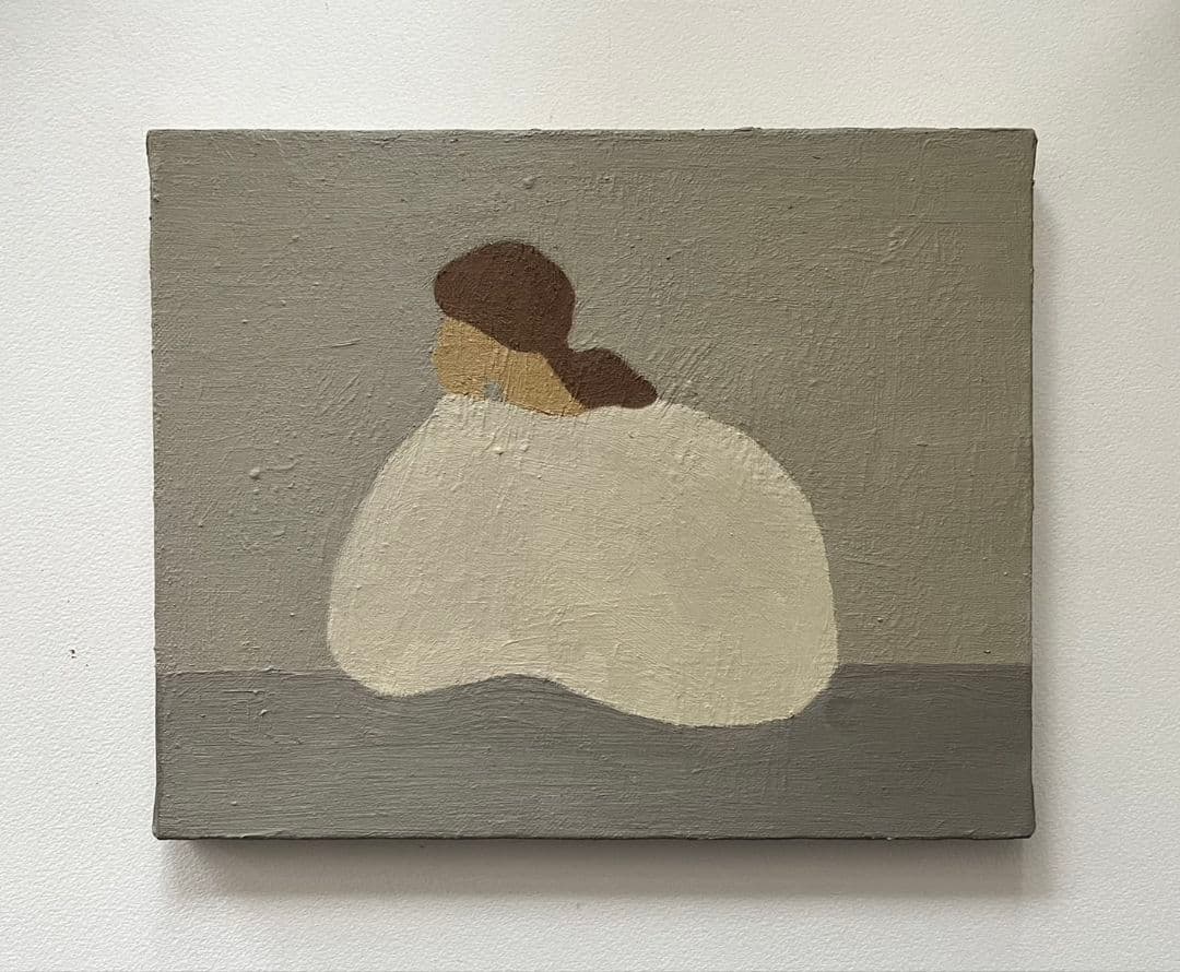 油彩画　１人で考える