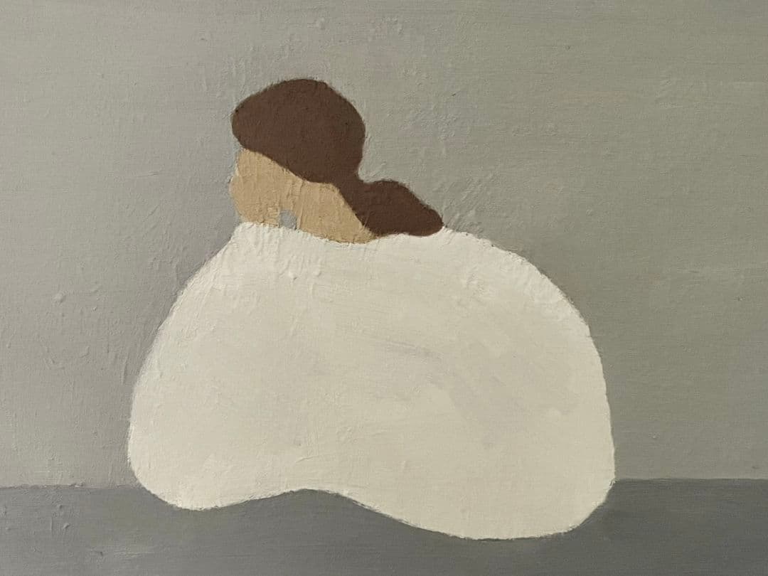 油彩画　１人で考える