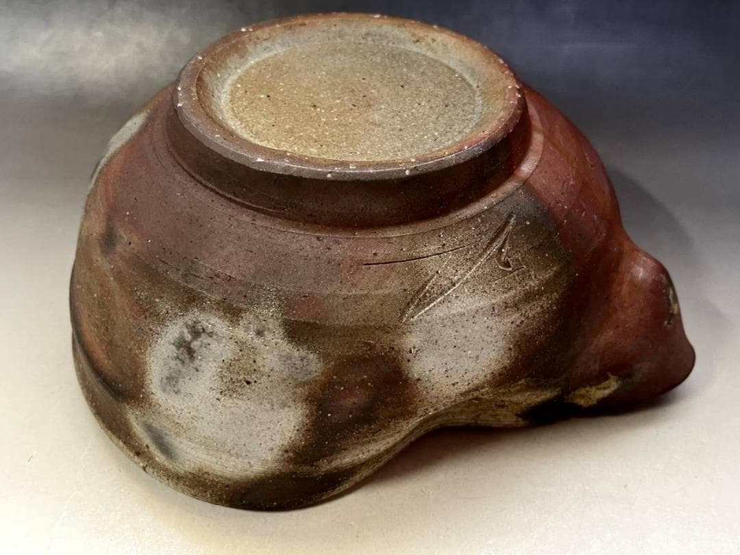 片口■古備前焼 孝 享 歪み菓子鉢 共箱 菓子器 酒器 古美術 時代物 骨董品■