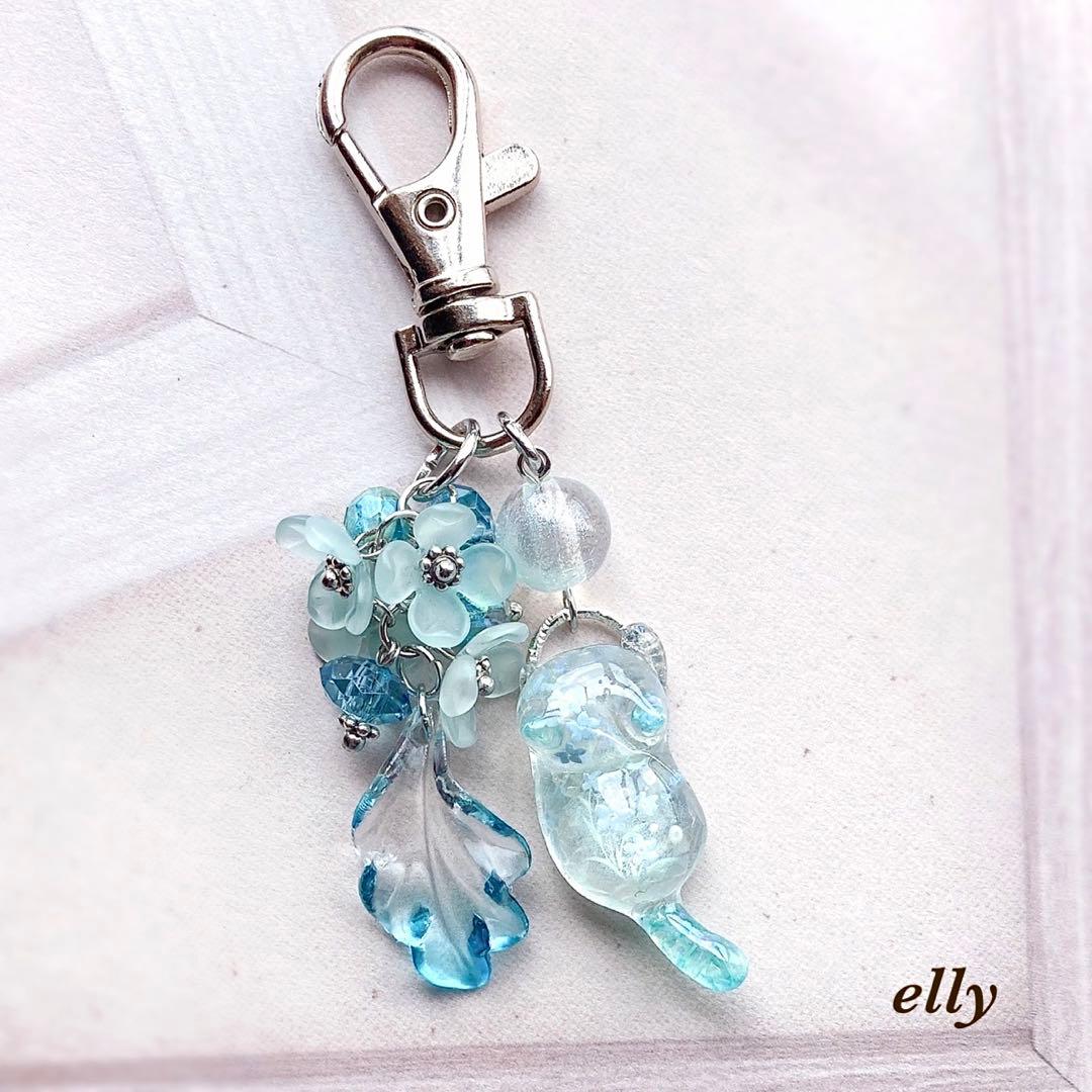 【sawasawa様】1374.天然石　琉球ガラス　星型　ジャンピング猫　レジン