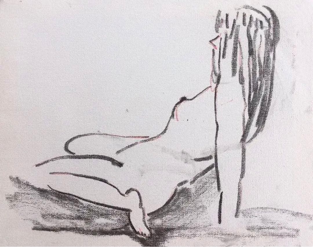 ◉［一点もの］［裸婦像］F3 木炭画エスキース