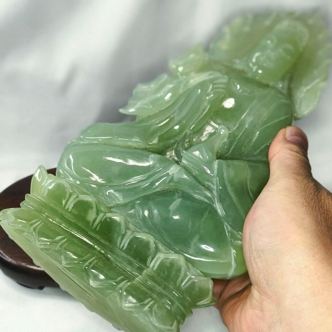 中国骨董 玉観音 天然石 手彫り 仏教美術 コレクター放出 風水グッズ 時代物