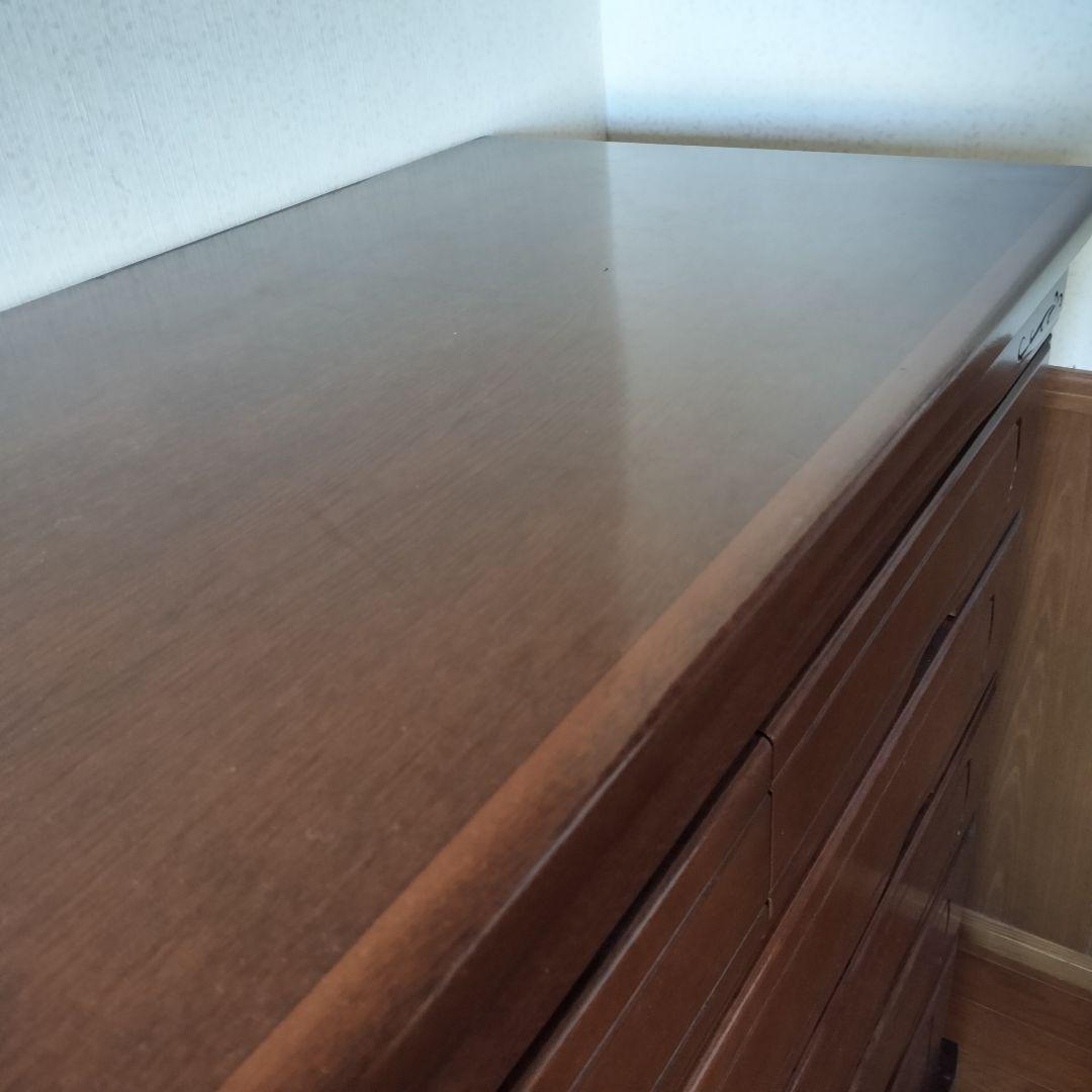 (引取限定)木製ブラウン 五段木製タンス 6引き出し