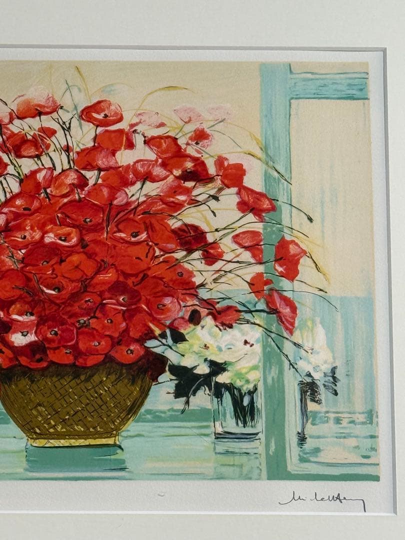 フランスの画家ミッシェル・アンリ【赤いブーケ】限定10/100 送料込み1020