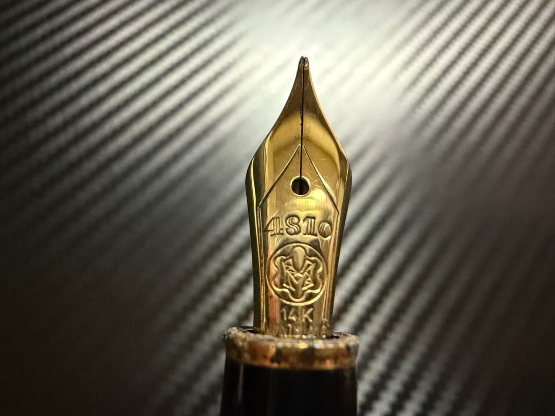 美品 エボナイト芯 モンブラン 144 ボルドー 全金 M 中字 万年筆