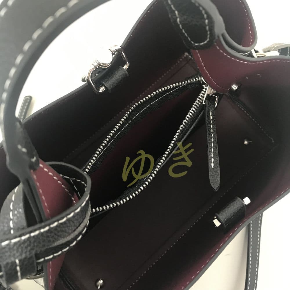 黒 レザー トートバッグ ショルダーバッグ