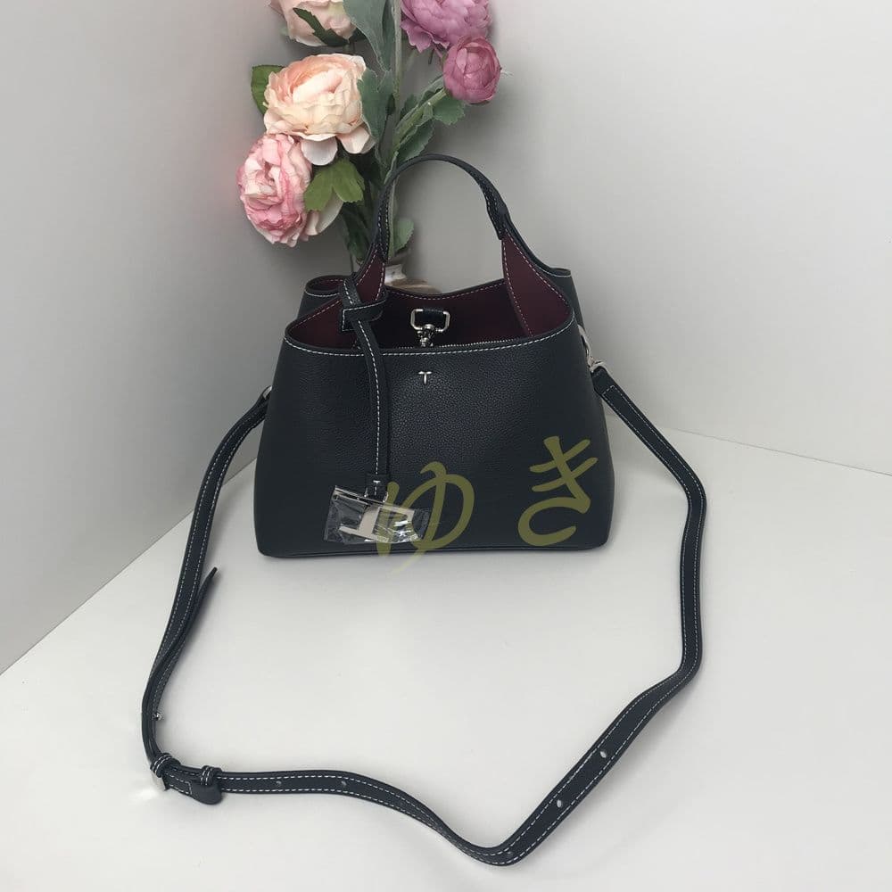 黒 レザー トートバッグ ショルダーバッグ