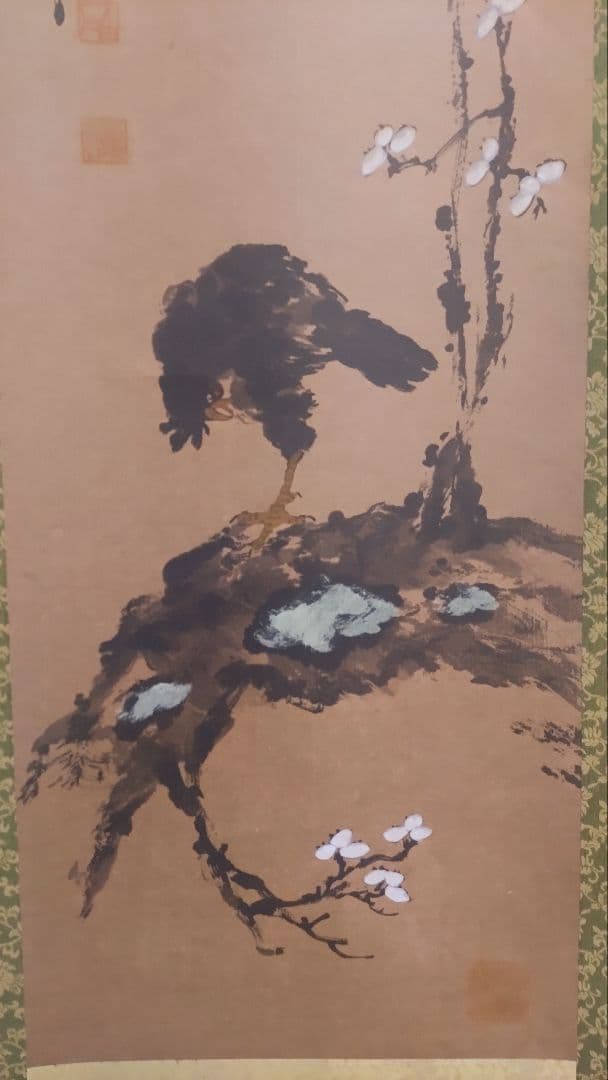 ご希望額まで値下げ～@中国画家 斉白石 花鳥図の印刷掛軸(一部に手彩色) 2本