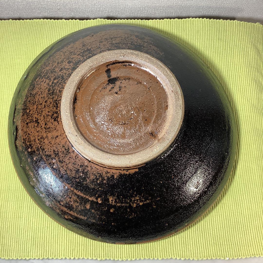 値下げ　出西窯(しゅっさい) 黒釉　大皿　29.5cm