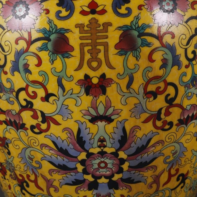 清乾隆琺瑯彩纏枝福寿紋将軍壺 景徳鎮 陶磁器 装飾品 現代工芸品 美術品置物