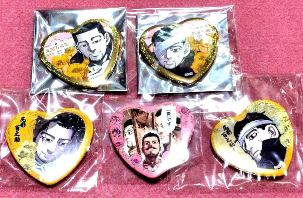 【未使用セット】ゴールデンカムイ尾形百之助 鯉登 月島 宇佐美鶴見愛です缶バッジ