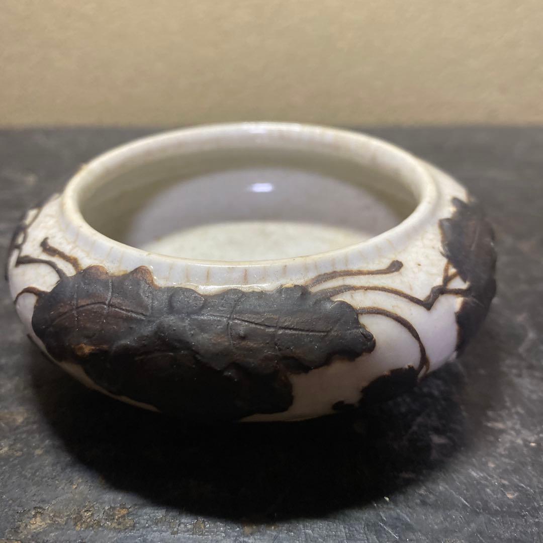 専用　中国美術　古玩　草花文白磁水滴（桐箱付）