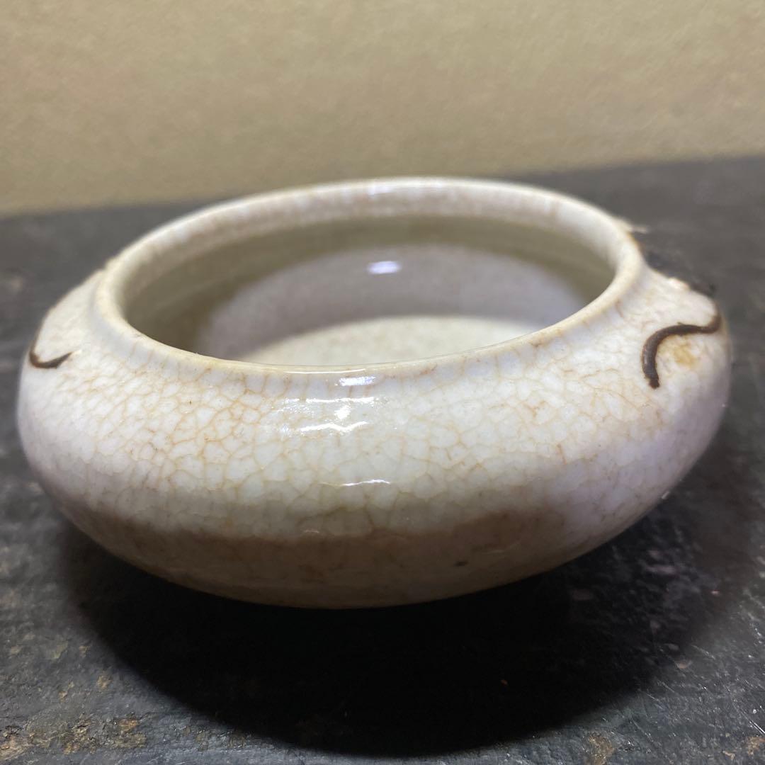 専用　中国美術　古玩　草花文白磁水滴（桐箱付）