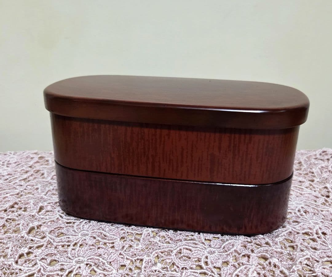 漆塗り 天然木　曲げわっぱお弁当箱　未使用保管品