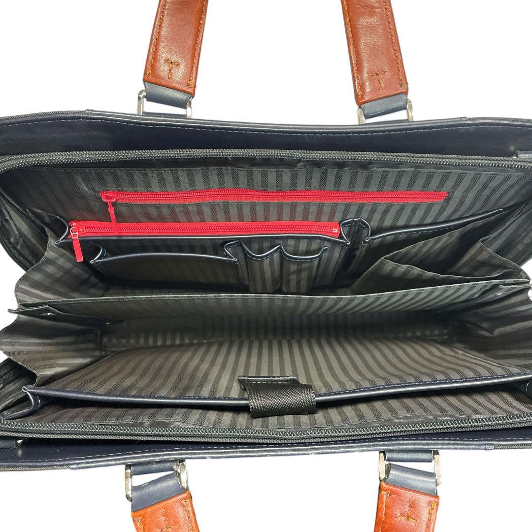 TAKEO KIKUCHI ビジネスバッグ ブリーフケース レザー×ナイロン