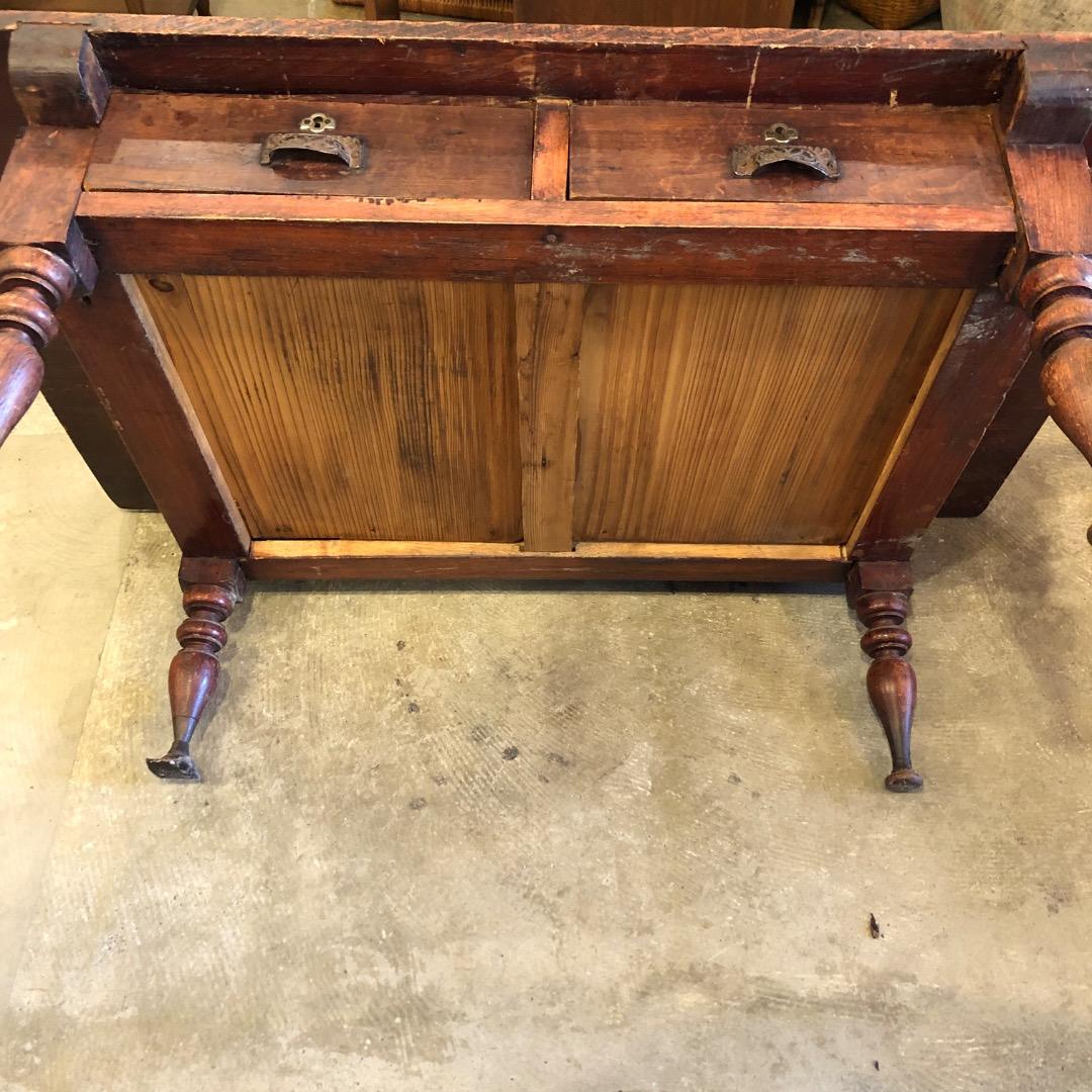 アンティーク　ろくろ脚　木製座卓 引き出し レトロ　アンティーク家具　木製家具